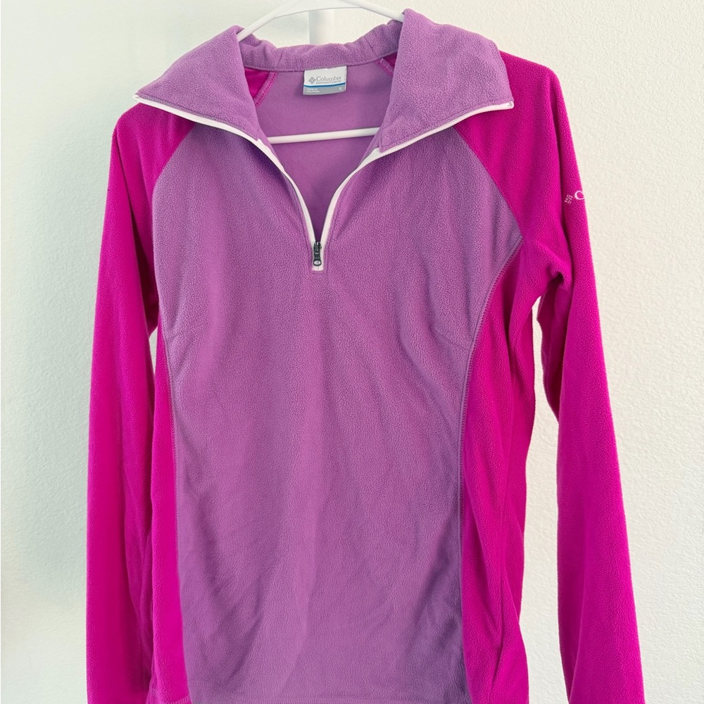 Columbia Lavender & Hot Pink Fleece Quarter-Zip Pullover